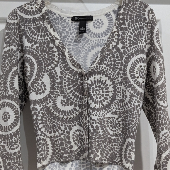 INC knit button up long sleeve top sz small - Picture 2 of 5